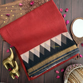 Vriksham Red with Triangle Border Kota Cotton Saree-VS4453